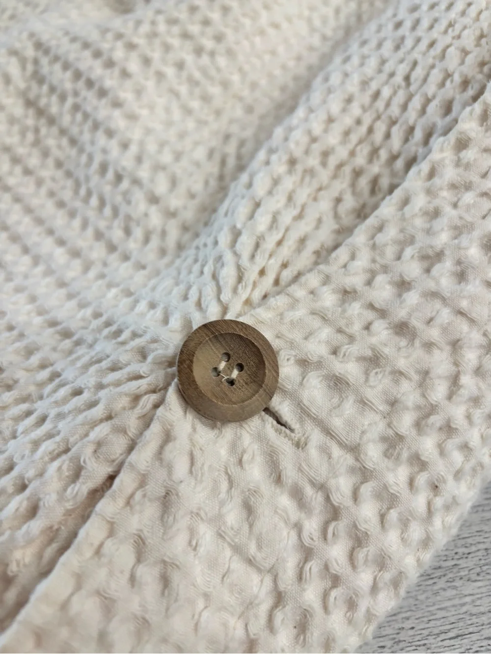 COLUMBINE CODY Ivory WAFFLE WEAVE Textured Duvet Cover Portugal Full/Queen